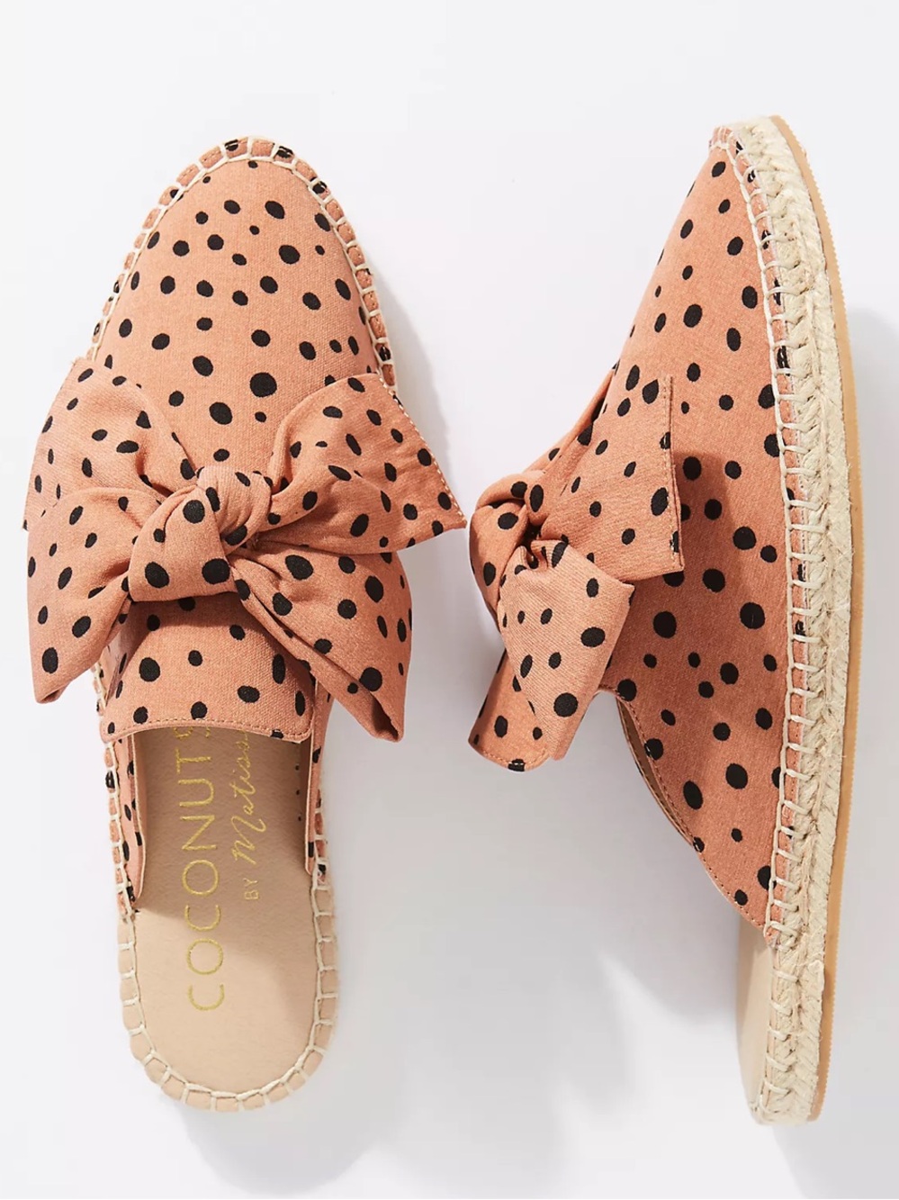 Coconuts by Matisse Panama Rust Polka Dot Bow Espadrille Mule 9